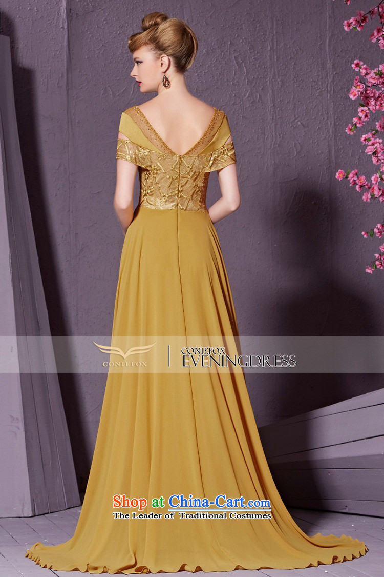 Creative Fox evening dress long stylish package shoulder banquet evening drink services under the auspices of the annual session will dress tail bride wedding dress 30923 Yellow M picture, prices, brand platters! The elections are supplied in the national character of distribution, so action, buy now enjoy more preferential! As soon as possible.