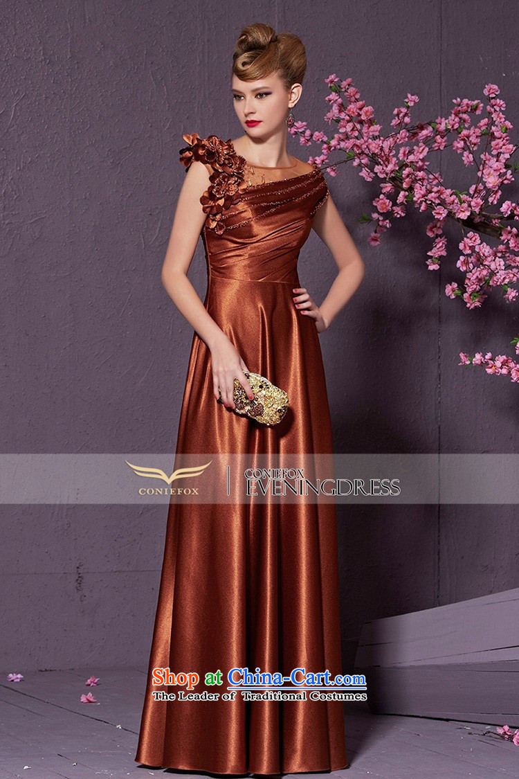 Creative Fox marriages bows service banquet long package shoulder evening dresses and stylish flowers of the Sau San annual evening dress dresses presided over 30930 skirt brown S picture, prices, brand platters! The elections are supplied in the national character of distribution, so action, buy now enjoy more preferential! As soon as possible.