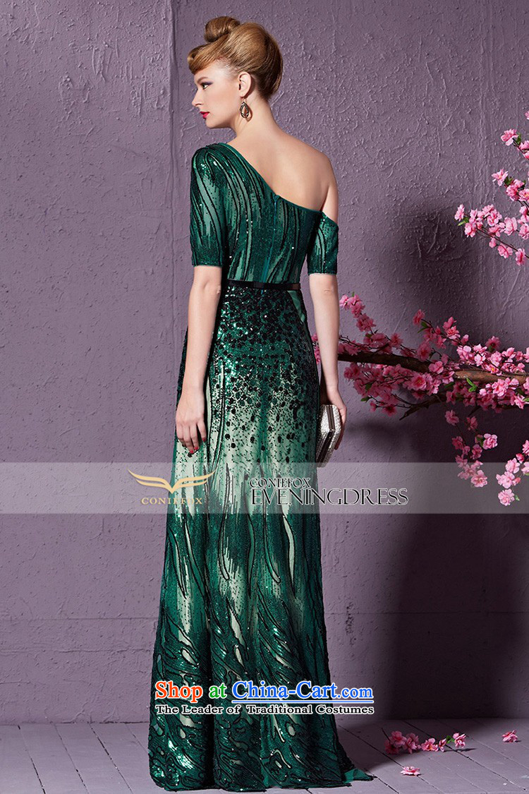 Creative Fox long elegant shoulder evening dresses and stylish light slice will preside over dress evening banquet service gathering followed suit long skirt 30933 green L picture, prices, brand platters! The elections are supplied in the national character of distribution, so action, buy now enjoy more preferential! As soon as possible.
