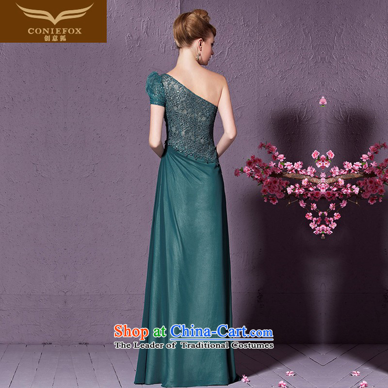 Creative New 2015 Fox elegant shoulder evening dress green staple Pearl Modern Services bows flower show under the auspices of evening dresses dress 30939 M, creative fox green (coniefox shopping on the Internet has been pressed.)