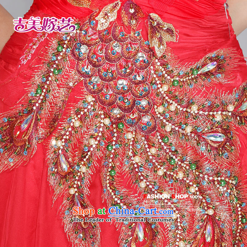 Wedding dress Kyrgyz-american married Korean version of the new arts princess LT659 dress anointed chest video thin tail bridal dresses red 10#, Kyrgyz-american married arts , , , shopping on the Internet