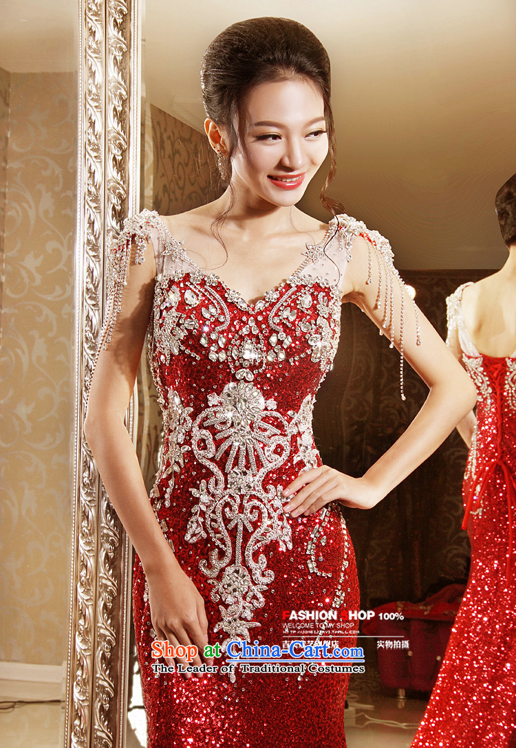 Pre-sale - wedding dresses Kyrgyz-american married arts new 2015 shoulder strap Korean dress LT7138 tail bridal dresses gold L pictures, prices, brand platters! The elections are supplied in the national character of distribution, so action, buy now enjoy more preferential! As soon as possible.