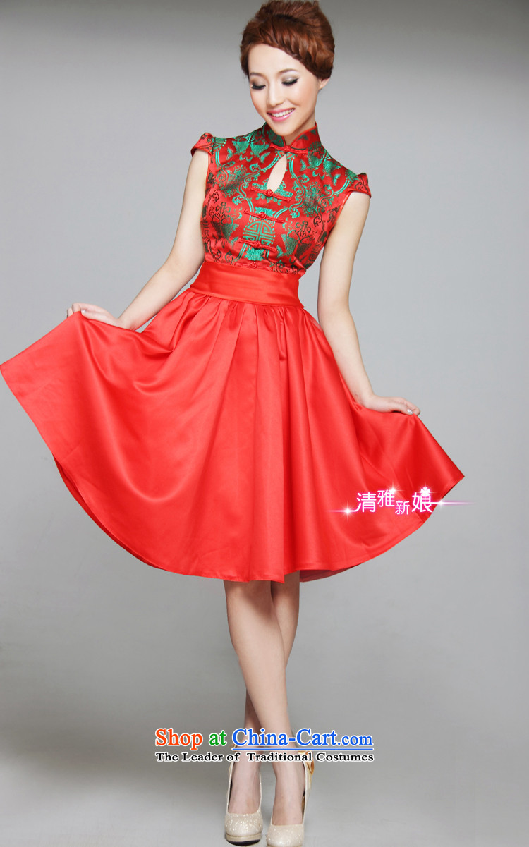 2015 new kiyomasa bride wedding dresses improved short small L631) Bride dress RED M picture, prices, brand platters! The elections are supplied in the national character of distribution, so action, buy now enjoy more preferential! As soon as possible.