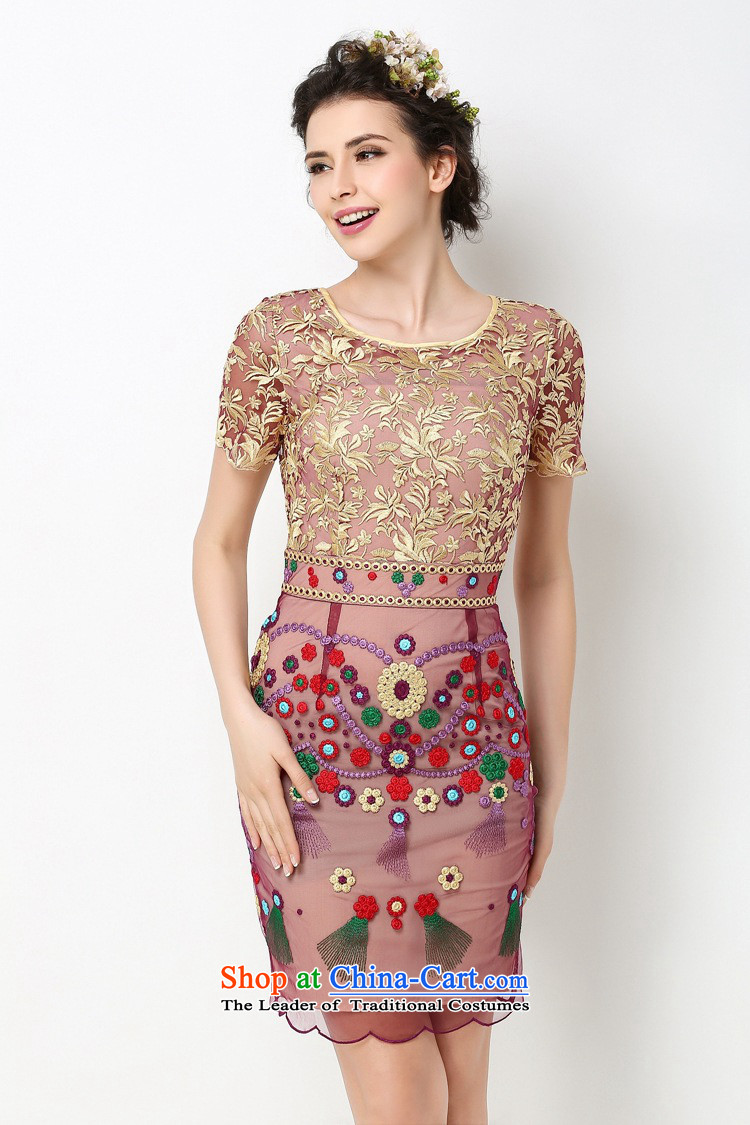 Ms. dress elegant only perfect evening dresses heavy industry Lace Embroidery short-sleeved gown 8001 map color L picture, prices, brand platters! The elections are supplied in the national character of distribution, so action, buy now enjoy more preferential! As soon as possible.
