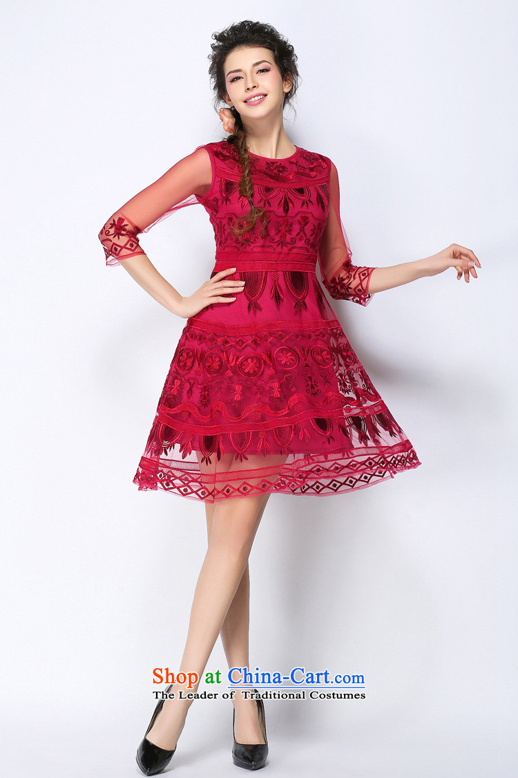 Ms. dress only vpro round-neck collar 7 cuff elegant dress heavy industry embroidery gauze short skirt evening dress 8030 RED M picture, prices, brand platters! The elections are supplied in the national character of distribution, so action, buy now enjoy more preferential! As soon as possible.