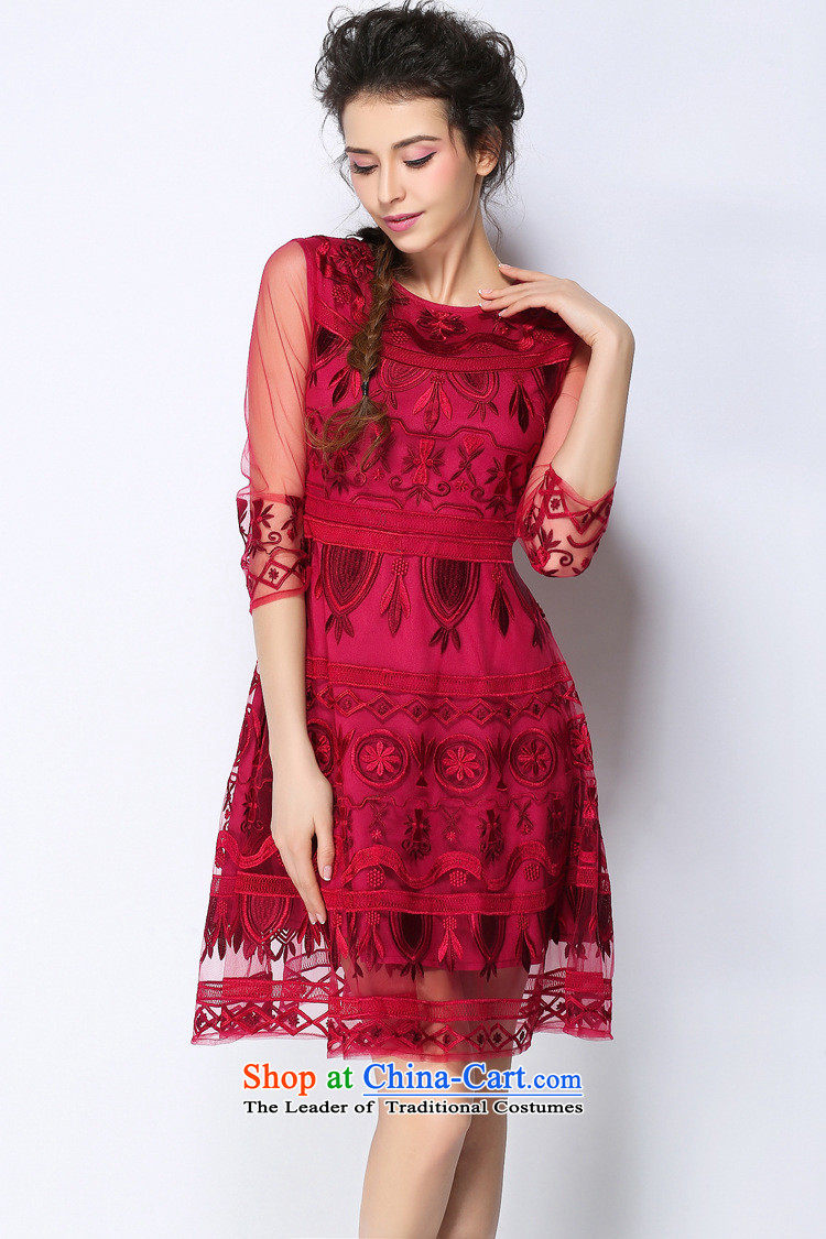 Ms. dress only vpro round-neck collar 7 cuff elegant dress heavy industry embroidery gauze short skirt evening dress 8030 RED M picture, prices, brand platters! The elections are supplied in the national character of distribution, so action, buy now enjoy more preferential! As soon as possible.