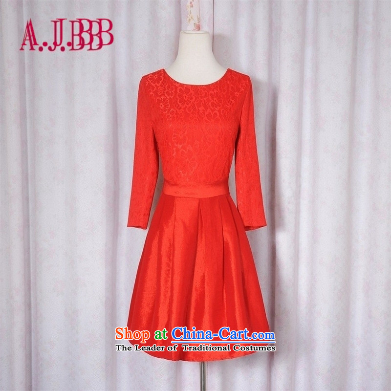 Vpro only dress 2015 new dresses in red sleeved bon bon skirt marriage bows dress 008 red M,A.J.BB,,, shopping on the Internet