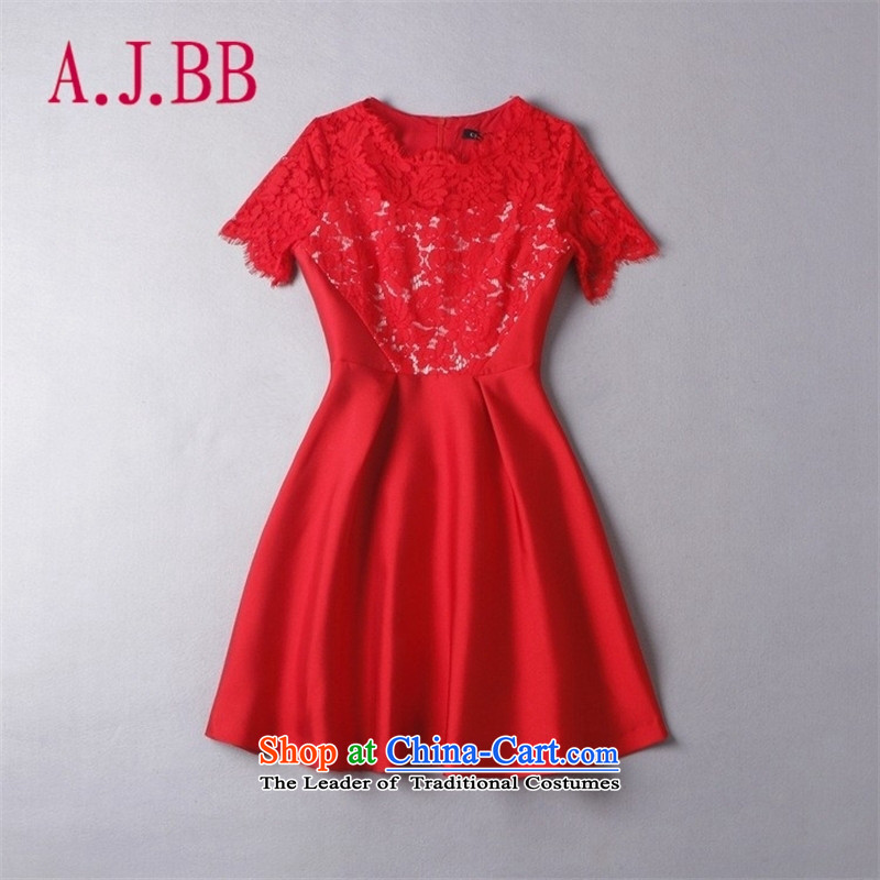 Vpro only dress 2015 new lace engraving Sau San Red Dress skirt bows services back to the door to serve evening dresses C03 Red S,A.J.BB,,, shopping on the Internet