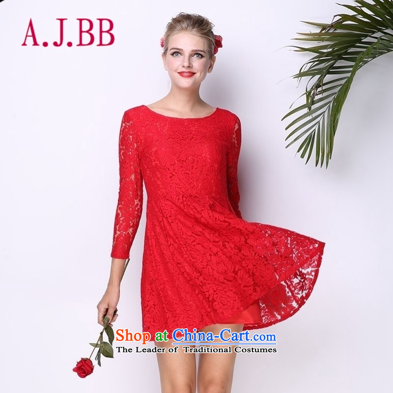 Only the 2015 red costumes vpro bridal dresses 7 cuff bows temperament back to door service     lace skirt Red 30.92 L