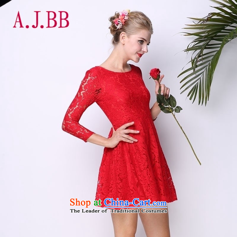 Only the 2015 red costumes vpro bridal dresses 7 cuff bows temperament back to door service     lace skirt red L,A.J.BB,,, 30.92 shopping on the Internet