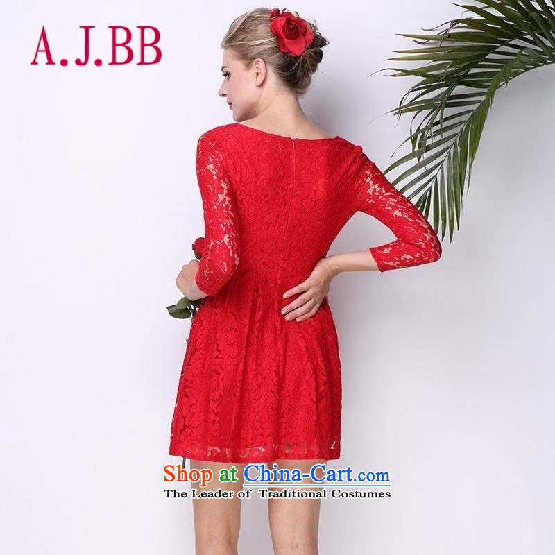 Only the 2015 red costumes vpro bridal dresses 7 cuff bows temperament back to door service     lace skirt red L,A.J.BB,,, 30.92 shopping on the Internet