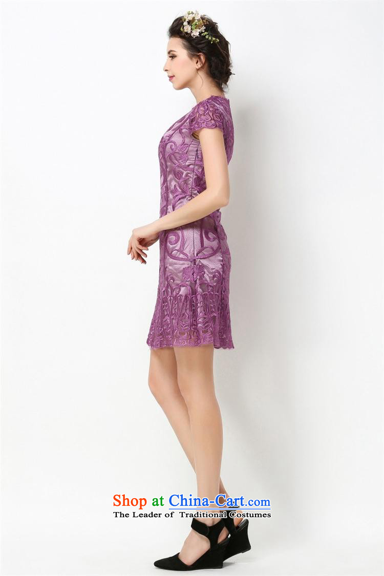 Vpro only dress heavy industry Plate flower Embroidery Apron of the middle-aged female elegant dress 4008 purple XL Photo, prices, brand platters! The elections are supplied in the national character of distribution, so action, buy now enjoy more preferential! As soon as possible.