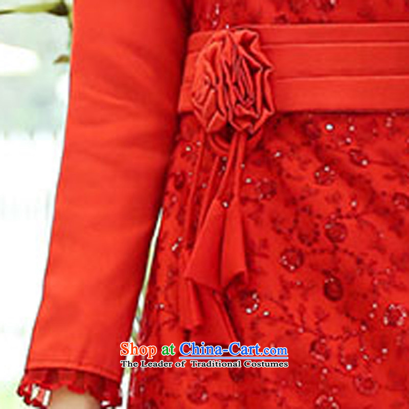 1004 Women and stylish   TRIUMPHANTKS marriage wedding short, Indian shawls dresses video thin bride bridesmaid evening dress uniform red XL,TRIUMPHANTKS,,, bows shopping on the Internet