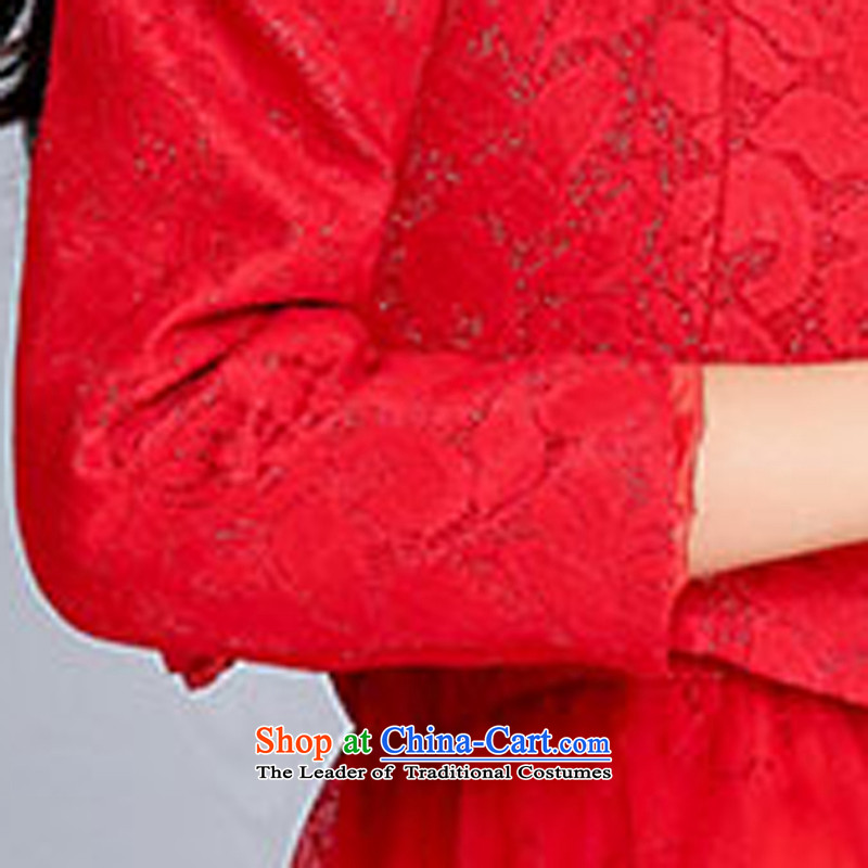 1003 Women and stylish   TRIUMPHANTKS marriage wedding short, Indian shawls dresses video thin bride bridesmaid evening dress uniform red M,TRIUMPHANTKS,,, bows shopping on the Internet