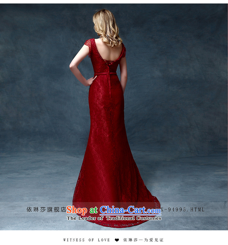 According to Lin Sha bows Service Bridal Fashion 2015 evening dresses long crowsfoot Sau San slotted shoulder wedding dresses marriage half sleeve wine red picture, prices, brand platters! The elections are supplied in the national character of distribution, so action, buy now enjoy more preferential! As soon as possible.