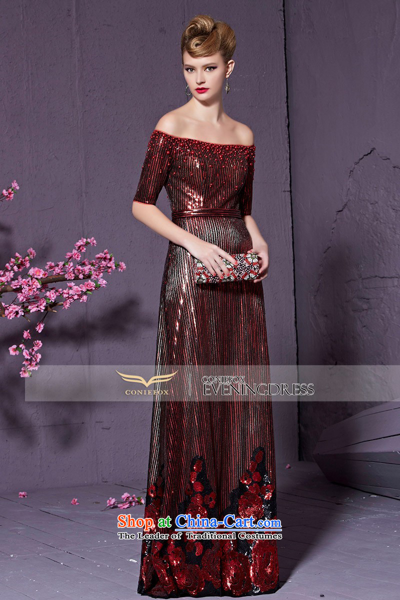 Creative New 2015 Fox Red slotted shoulder bride wedding dress evening drink served long banquet hosted stylish evening dresses 30960 female wine red XL Photo, prices, brand platters! The elections are supplied in the national character of distribution, so action, buy now enjoy more preferential! As soon as possible.