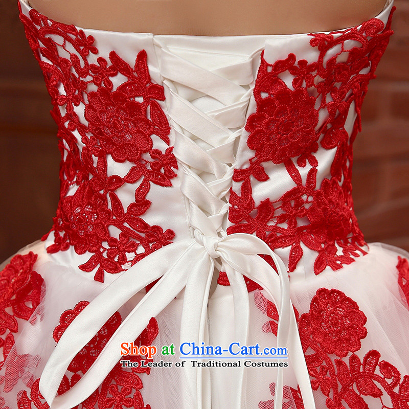 2015 bride quality custom word shoulder and chest straps spring wedding dresses red stylish long tail luxury, new photography white tailored please contact customer service, pure love bamboo yarn , , , shopping on the Internet