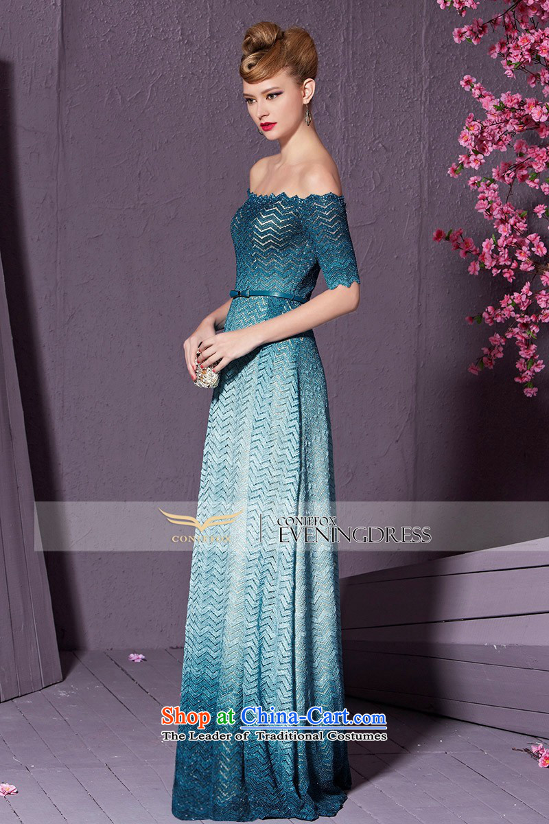 The kitsune stylish blue banquet creative evening dress the word shoulder wedding dress evening bride long bows services under the auspices of dress will long skirt 30965 Lake blue pictures, prices, S brand platters! The elections are supplied in the national character of distribution, so action, buy now enjoy more preferential! As soon as possible.