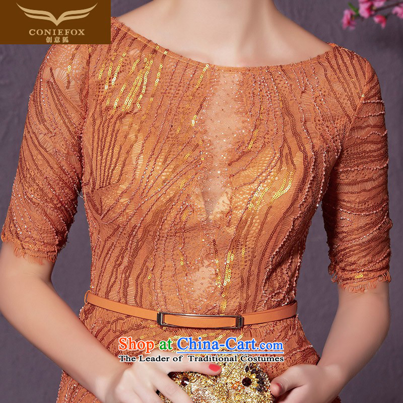 The kitsune style on-chip creative banquet dinner dress in long-sleeved Sau San evening drink services under the auspices of dress will video thin bridesmaid dress skirt 30980 Orange , L, creative Fox (coniefox) , , , shopping on the Internet