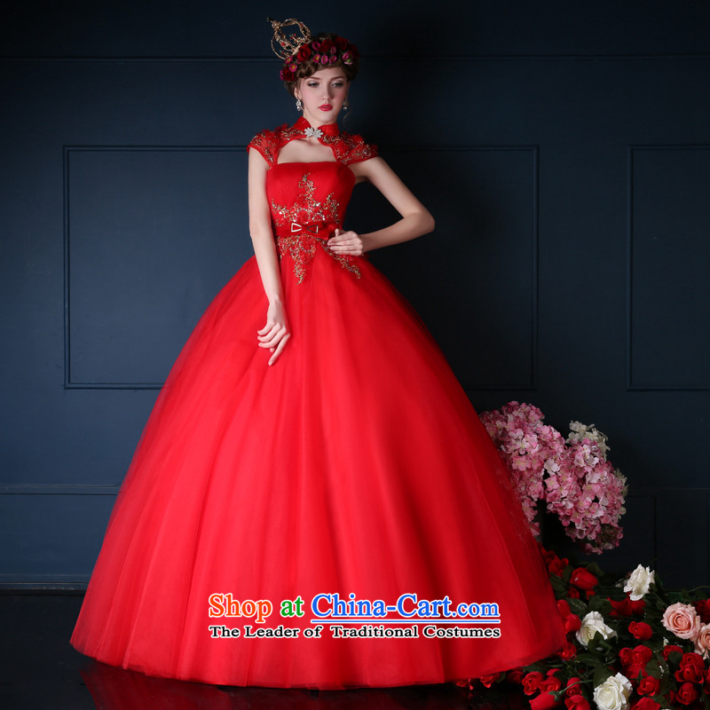 Wedding dress 2015 Korean New Red anointed chest long bride bows services video thin evening dress will make to the summer picture color Size
