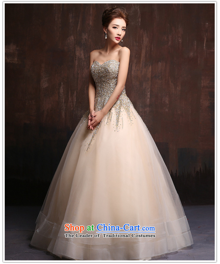 Gold wiping the chest dress bows services 2015 marriages long on-chip banquet dinner dress will preside over the picture color for spring size pictures, prices, brand platters! The elections are supplied in the national character of distribution, so action, buy now enjoy more preferential! As soon as possible.
