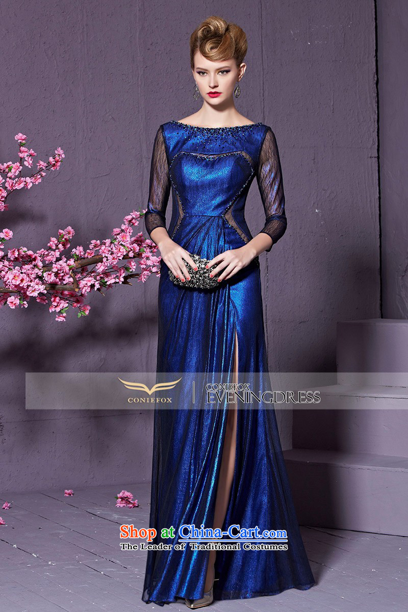 Creative Fox stylish diamond banquet evening dresses long-sleeved evening drink service wedding hospitality marriage services under the auspices of qipao gown length of 822 blue XL Sau San Picture, prices, brand platters! The elections are supplied in the national character of distribution, so action, buy now enjoy more preferential! As soon as possible.