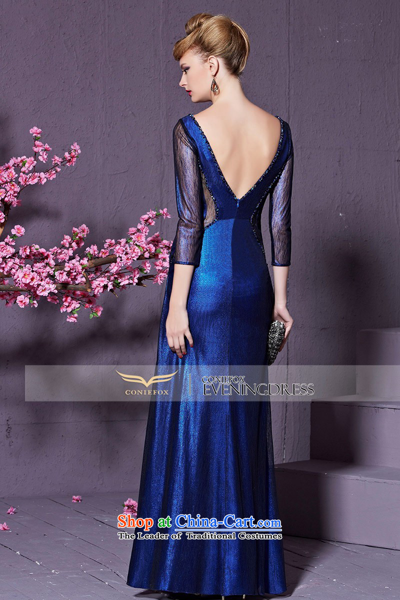 Creative Fox stylish diamond banquet evening dresses long-sleeved evening drink service wedding hospitality marriage services under the auspices of qipao gown length of 822 blue XL Sau San Picture, prices, brand platters! The elections are supplied in the national character of distribution, so action, buy now enjoy more preferential! As soon as possible.