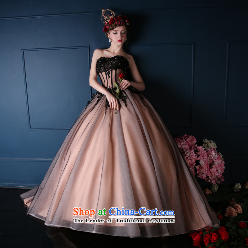 2015 Spring_Summer new Korean anointed chest marriages tail wedding dress banquet dress video thin will orange black L
