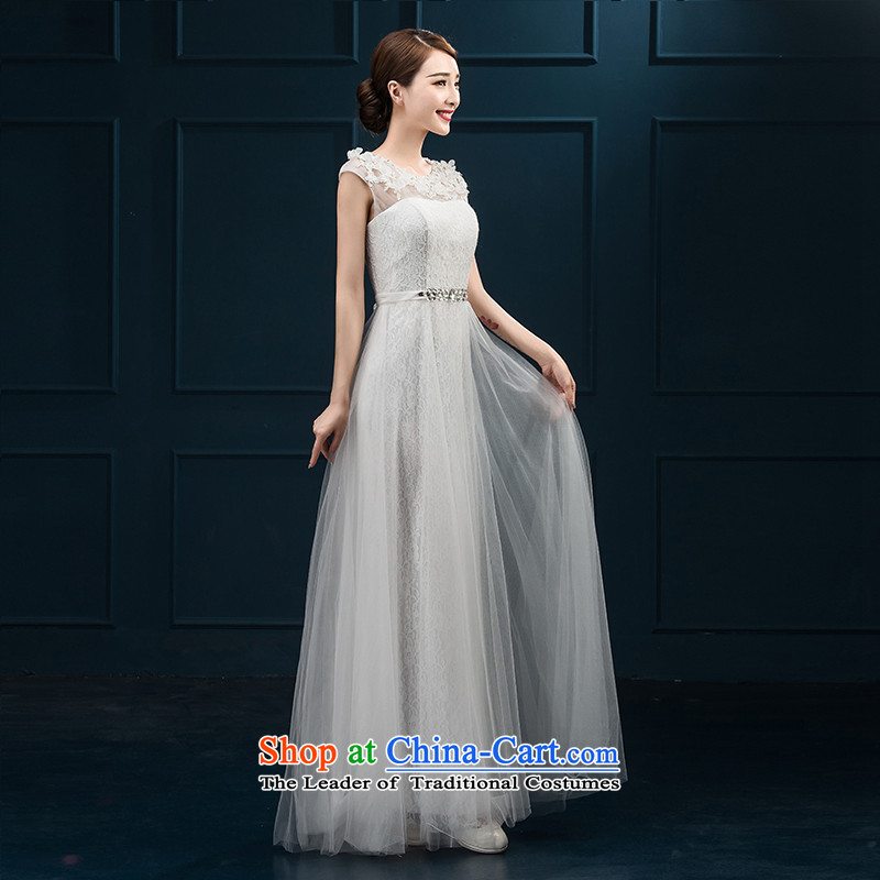 Summer 2015 new Korean shoulders long large graphics thin bows service banquet dress marriages will light gray shipment, S suzhou embroidery bride shopping on the Internet has been pressed.