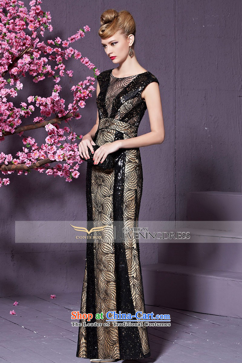 Creative Fox evening dresses and stylish reception banquet lace on-chip will preside over dress Sau San long evening drink served long skirt 82208 black color pictures picture, prices, M brand platters! The elections are supplied in the national character of distribution, so action, buy now enjoy more preferential! As soon as possible.