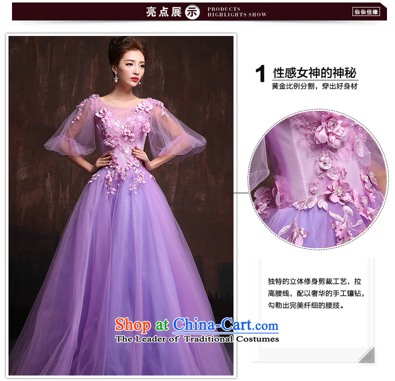 The spring and summer of 2015, the Korean version of the new bride wedding dress purple long floor) theme banquets evening dress will make to the Purple size pictures, prices, brand platters! The elections are supplied in the national character of distribution, so action, buy now enjoy more preferential! As soon as possible.
