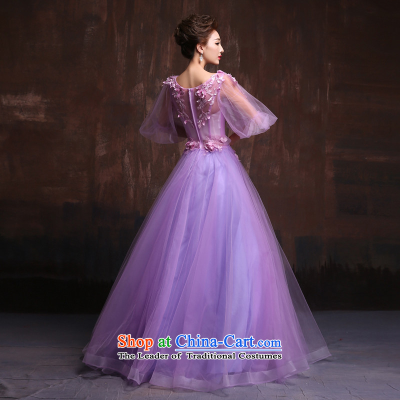 The spring and summer of 2015, the Korean version of the new bride wedding dress purple long floor) theme banquets evening dress will make to size, purple, Sin Sin Introduction , , , shopping on the Internet
