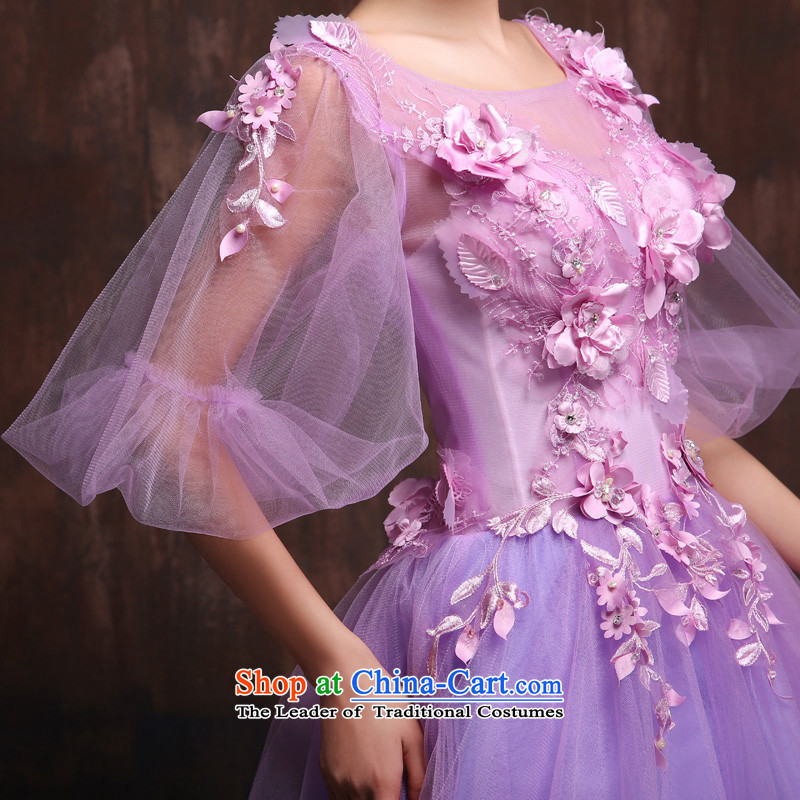 The spring and summer of 2015, the Korean version of the new bride wedding dress purple long floor) theme banquets evening dress will make to size, purple, Sin Sin Introduction , , , shopping on the Internet