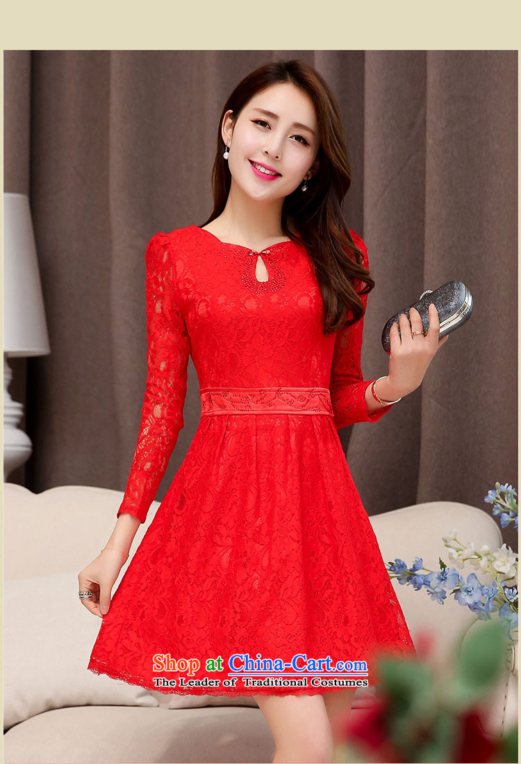 2015 new long-sleeved engraving lace Sau San bride wedding dress bows back to the doors to the long skirt marriage bows small dress banquet dinner dress RED M picture, prices, brand platters! The elections are supplied in the national character of distribution, so action, buy now enjoy more preferential! As soon as possible.
