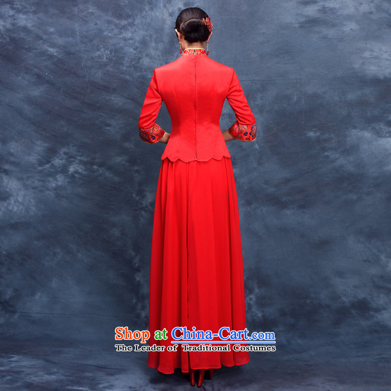 Toasting champagne bride services 2015 Summer retro qipao gown cheongsam dress red bows long-serving and Phoenix use red Wo , L, to sound (dayinni ni) , , , shopping on the Internet