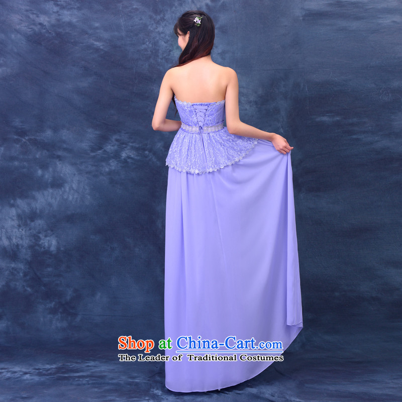 Bridesmaid mission dress purple long) bridesmaid services sister skirt bridesmaid skirt bride evening dresses 2015 NEW C XL, flower-ki (DUOQIMAN shopping on the Internet has been pressed.)