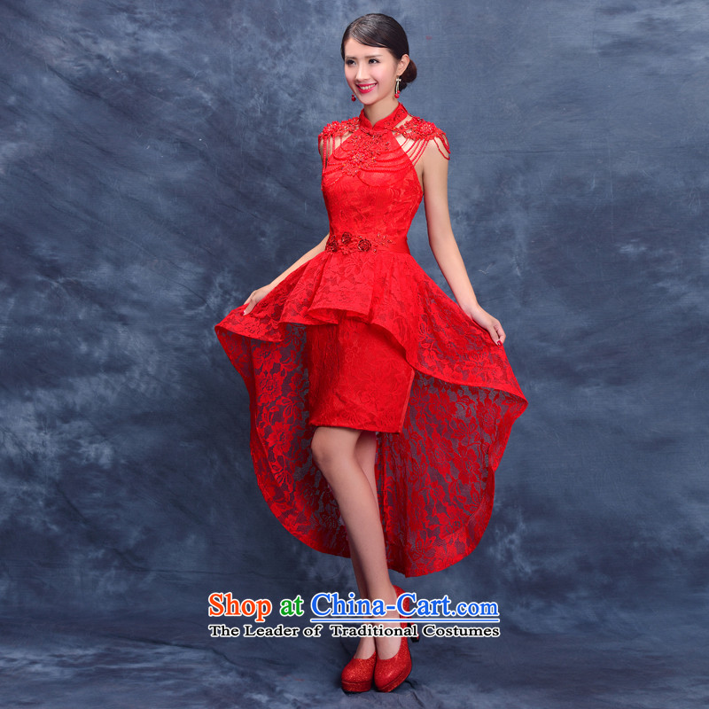 In spring and summer 2015, before the new short long after wiping the chest short bridesmaid bows services of female evening dress skirt red marriage small S, darling Bride (BABY BPIDEB) , , , shopping on the Internet
