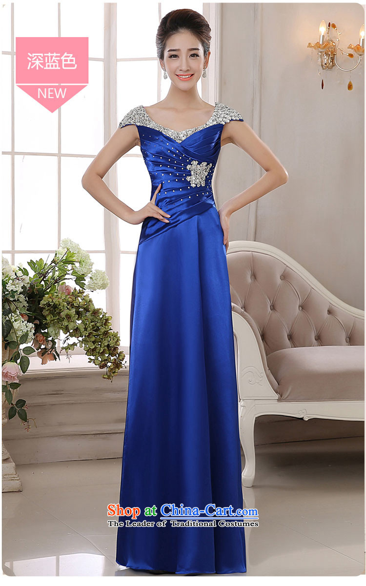 Banquet evening dresses long 2015 new stylish wedding dress bride toasting champagne red services under the auspices of the Sau San performance blue L picture, prices, brand platters! The elections are supplied in the national character of distribution, so action, buy now enjoy more preferential! As soon as possible.