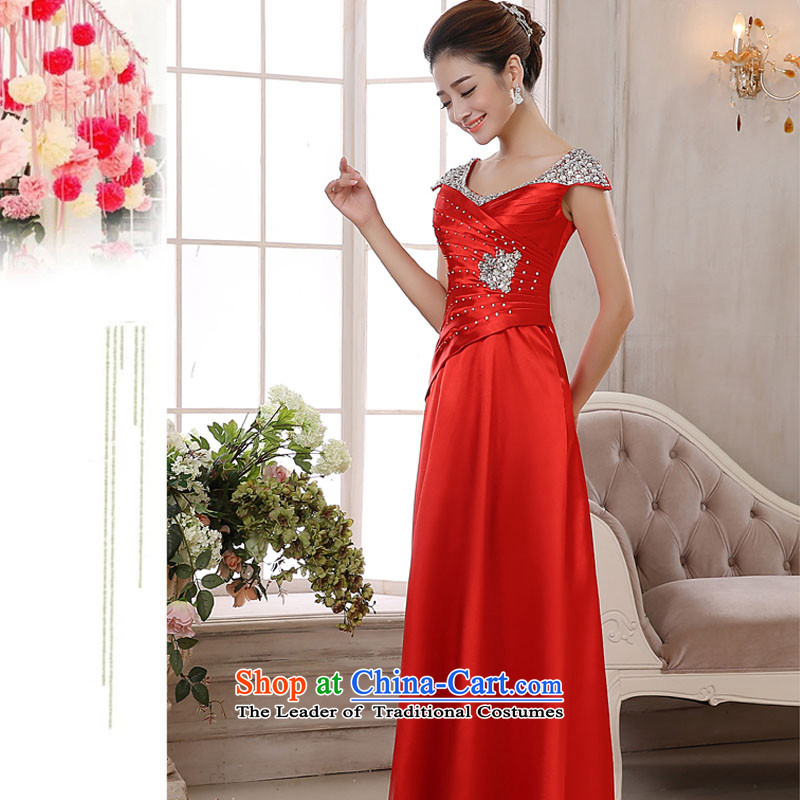 Banquet evening dresses long 2015 new stylish wedding dress bride toasting champagne red services under the auspices of Sau San blue L concert Chengjia True Love , , , shopping on the Internet