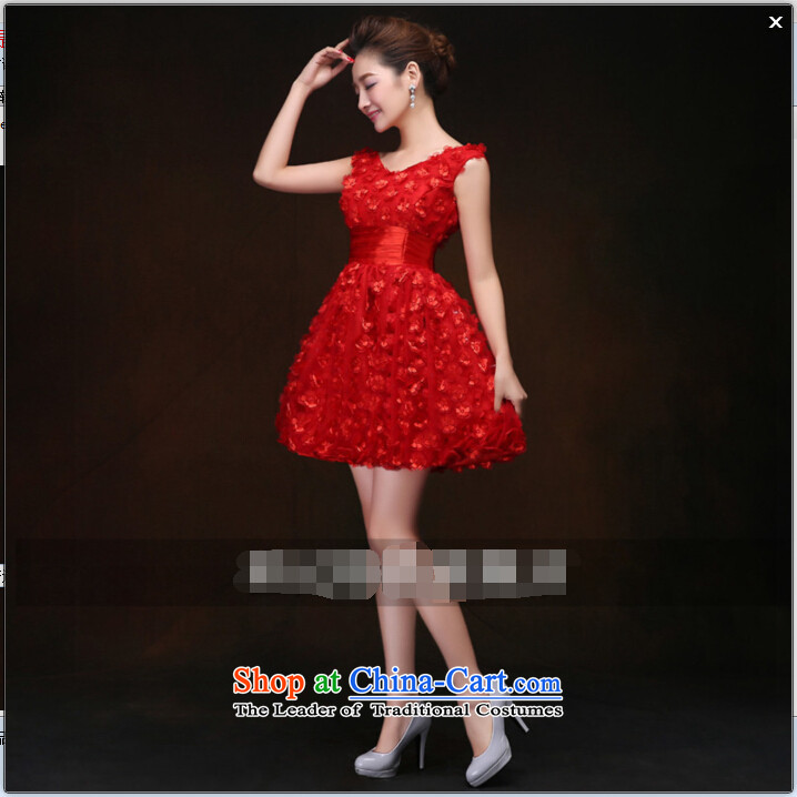 Mano-hwan's 2015 new red v-neck marriages bows service) bridesmaid wedding evening performances small dress red XS picture, prices, brand platters! The elections are supplied in the national character of distribution, so action, buy now enjoy more preferential! As soon as possible.