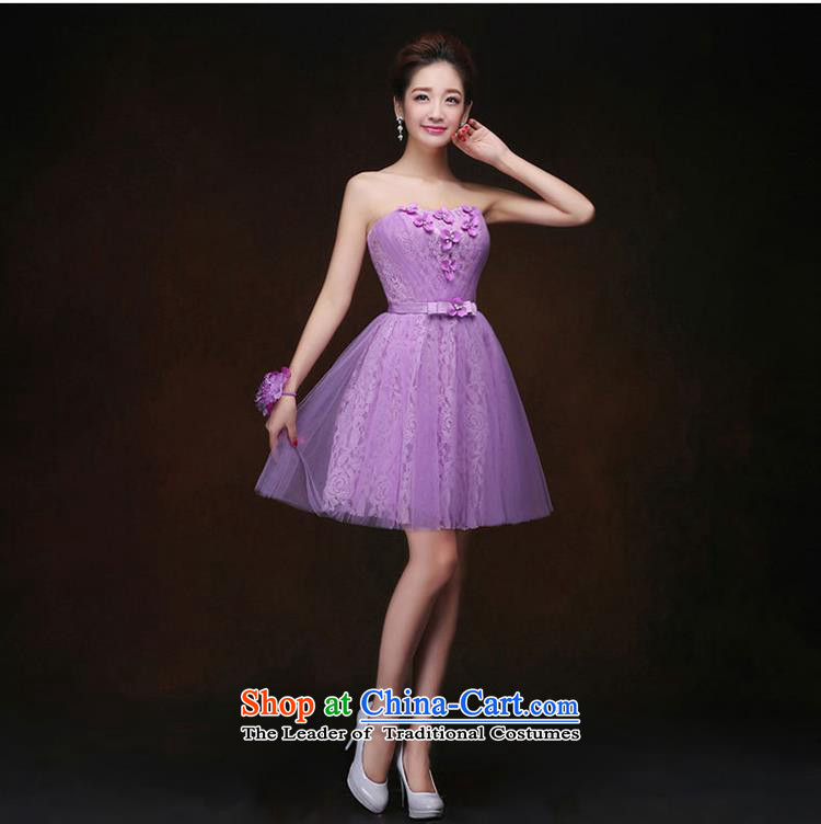 Mano-hwan's 2015 new autumn and winter hang also lifting strap lace bridesmaid short skirt) Bride wedding ceremony service dinner drink sister purple C S picture, prices, brand platters! The elections are supplied in the national character of distribution, so action, buy now enjoy more preferential! As soon as possible.