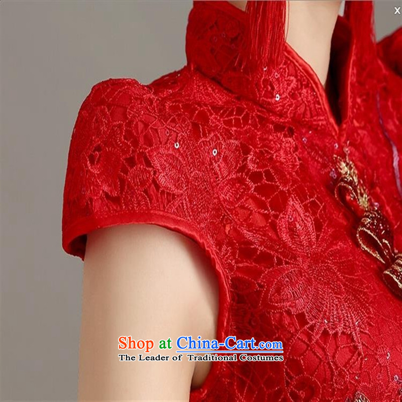 The bride's-hwan long serving drink in spring and summer 2015 new retro cheongsam dress wedding dress Soo-wo service use red S Card Dragon Shan House (KASHAN.JJ) , , , shopping on the Internet