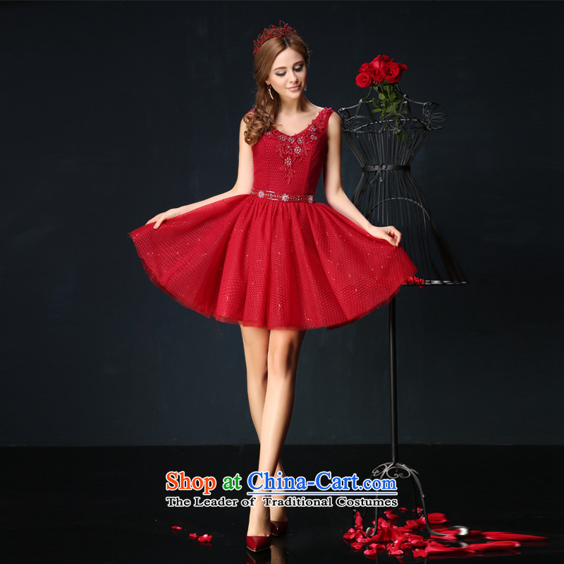 Marriages bows services 2015 Summer new Korean Red shoulders, large video thin red evening dresses , M, Banquet Sin Sin Introduction , , , shopping on the Internet