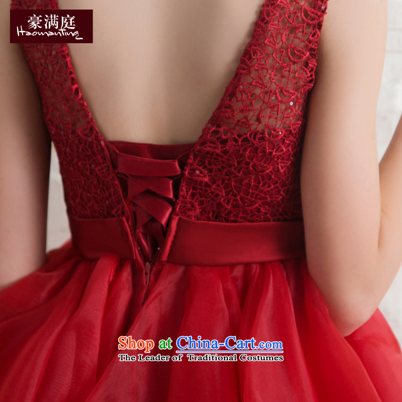 However Service Bridal 2015 Summer new red short skirt wedding dresses, small betrothal marriage will dress dinner wine red , L Ho full Chamber , , , shopping on the Internet