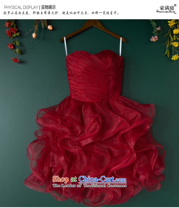 Wipe the chest small shortage of summer gown red bon bon skirt marriages bows services bridesmaid banquet moderator evening dresses wine red L picture, prices, brand platters! The elections are supplied in the national character of distribution, so action, buy now enjoy more preferential! As soon as possible.