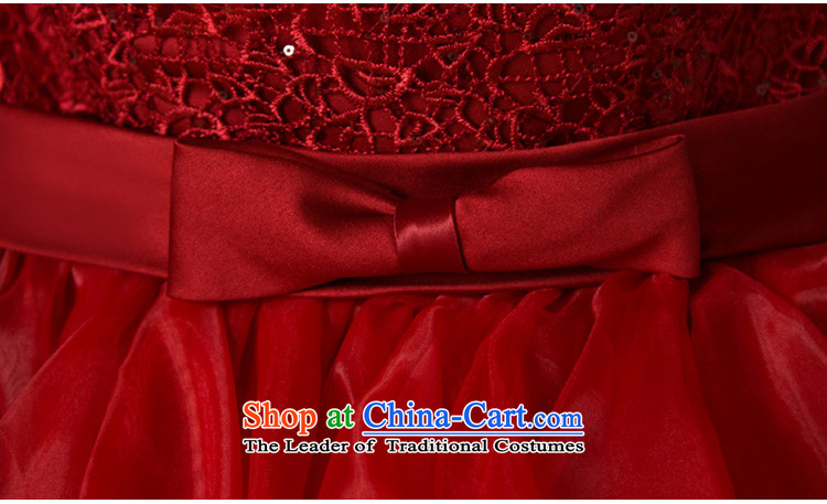 2015 new bride bows Services Mr Ronald Banquet Wedding Dress Short, shoulder bridesmaid evening dresses dresses red wine red M picture, prices, brand platters! The elections are supplied in the national character of distribution, so action, buy now enjoy more preferential! As soon as possible.