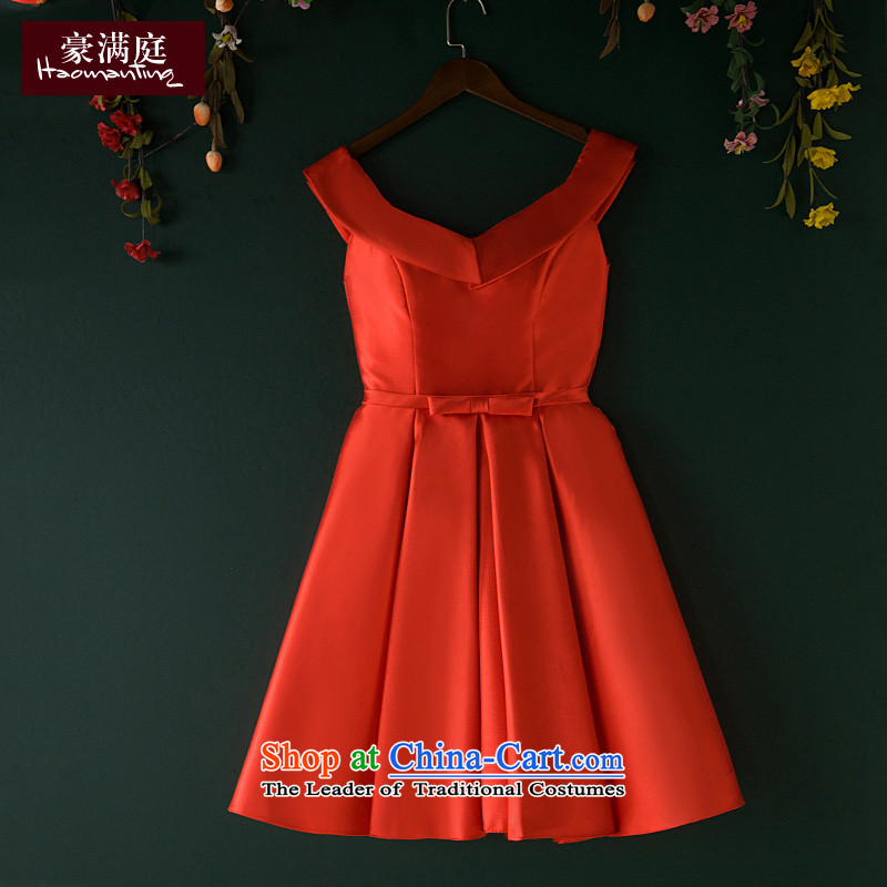 Marriage Ceremony Service Bridal summer short bows of small red dress female bridesmaid services moderator evening dresses 2015 New Red M HO full Chamber , , , shopping on the Internet