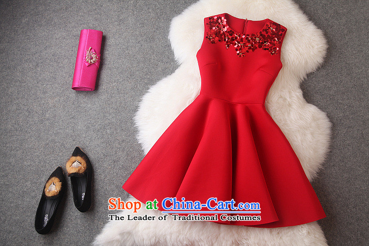 Snow boat as 2015 autumn and winter air layer round-neck collar on-chip video thin red small Sau San dress dresses A5689 female red L picture, prices, brand platters! The elections are supplied in the national character of distribution, so action, buy now enjoy more preferential! As soon as possible.