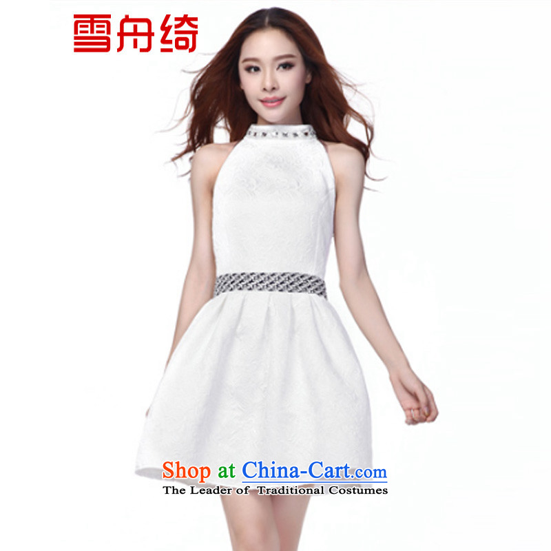 The snow   fall 2015 Cross-load boat dresses aristocratic dress Western Jacquard Pipe Sleeveless dresses A9998 black snow boat Yee (M XUEZHOUQI shopping on the Internet has been pressed.)