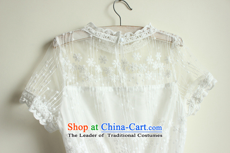 Jeon Sang Mi 2015 lace full sweet retro princess skirt fairies skirt bridesmaid mission dress long skirt Sau San short-sleeved shirt skirts A2154 White M picture, prices, brand platters! The elections are supplied in the national character of distribution, so action, buy now enjoy more preferential! As soon as possible.